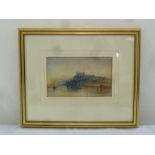 Hercule Brabazon framed and glazed watercolour of an Italian Lake, gallery label to verso, 13 x