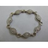 18ct white gold and diamond bracelet, approx total weight 49.1g
