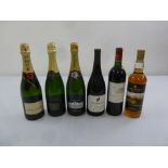 A quantity of alcohol to include champagne, claret and whisky (6)