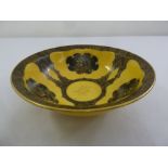 A Carltonware yellow ground bowl in the Oriental style, marks to the base
