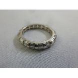 Platinum eternity ring set with diamond baguettes, approx total weight 7.9g