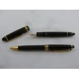 Mont Blanc Meisterstuck fountain pen with 14ct gold nib and a matching ballpoint pen