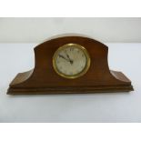 An Edwardian eight day mahogany mantle clock, silvered dial with Arabic numerals