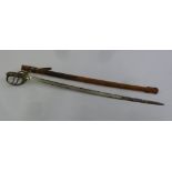A military dress sword in scabbard