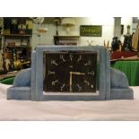 A Smith Sectric Art Deco enamelled cast iron clock