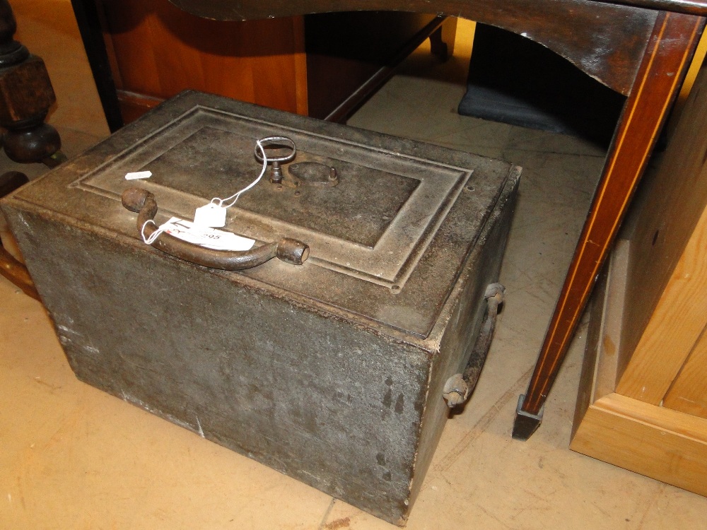 A 19th century cast iron strong box