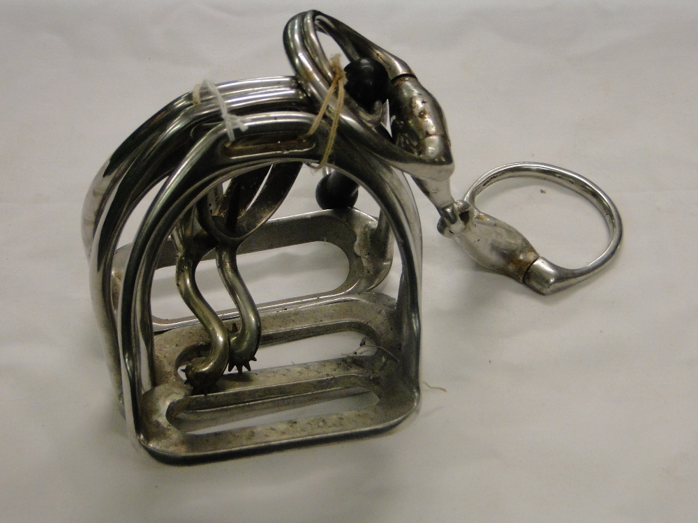 2 Pairs of stainless steel stirrup irons,