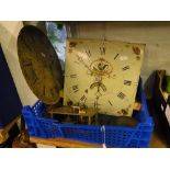 Painted clock dial, & another,