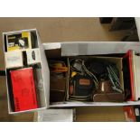 Various photographic equipment including developing trays, filters,