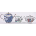 3 18th/19th century Chinese porcelain teapots.