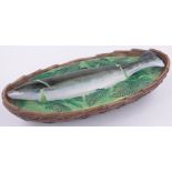 A Victorian George Jones Majolica salmon tureen and cover,