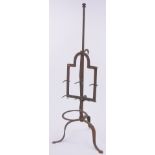 A Folk Art wrought-iron lark spit, height 34".