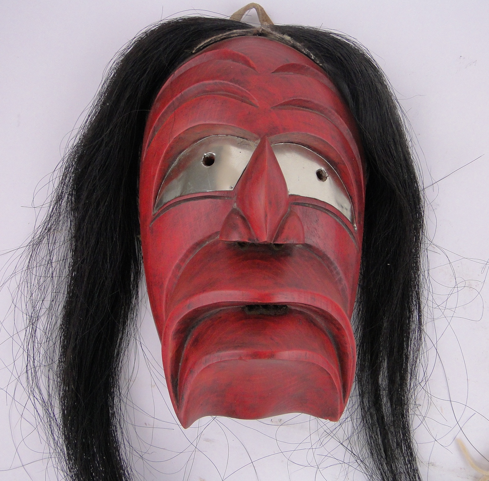 A Native American Iroquois drooping mouth mask, made by Hoda Nyehen (Stick on the Shoulder), - Image 3 of 3