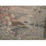 A fine quality Chinese silk embroidered wall hanging circa 1900,