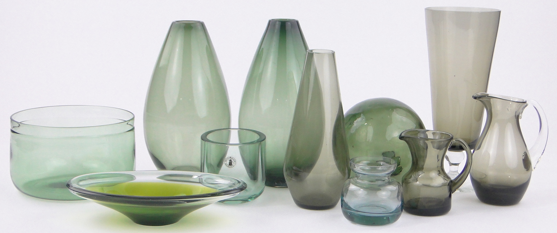 A Collection of coloured Studio Glass, including Scandinavian and Whitefriars, (11).