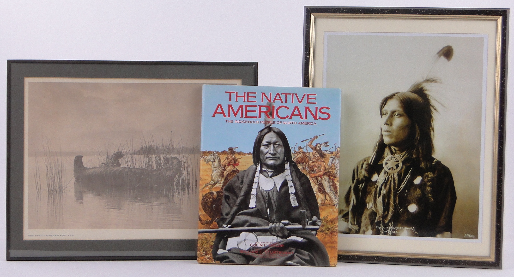 3 Monochrome prints after Edward S Curtis, from portraits of North American Indian life, - Image 2 of 3