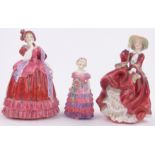 3 Doulton figures, "Top of the Hill," HN 1834, "Quality Street",