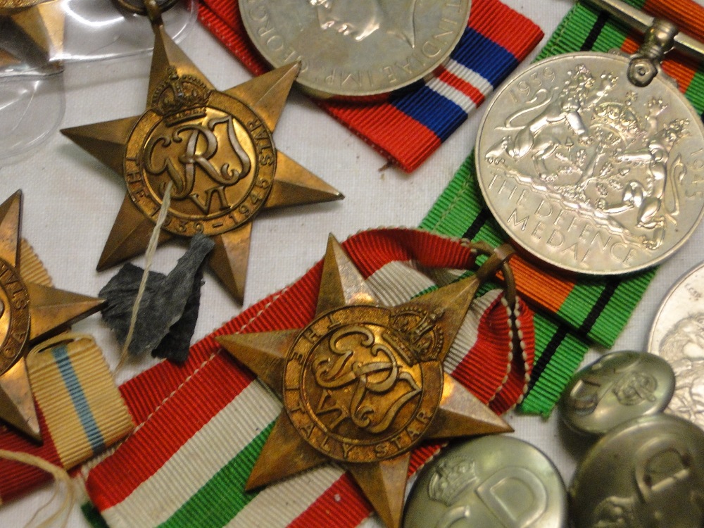 Second World War medals, Regimental badges, Dogtag and buttons. - Image 2 of 2