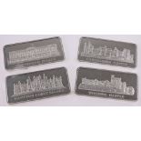 4 x 1 oz silver ingots, (4).