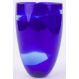 A large blue Studio glass vase by Andrew Potter, height 10.25".