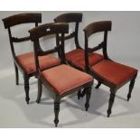 Set of 4 William IV mahogany dining chairs with drop in seats