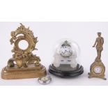 An ornate 19th century Rococo style gilt bronze pocket watch stand, height 8.