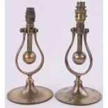 A pair of 19th century bronze gimballed ships electrolier wall light fittings, stamped Montreal,