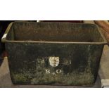 A William IV Royal Artillery cast-iron trough, bearing a 3 cannon plaque dated 1831, width 3'3",