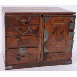 A Chinese early 20th century parquetry inlaid jewel chest,