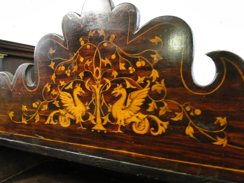 An Antique Dutch marquetry decorated floor standing open bookcase, - Image 2 of 2