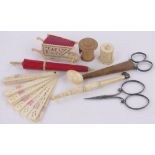 A Collection of Victorian ivory and bone sewing items.