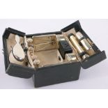 A fine quality Asprey's leather and silver fitted travelling vanity case,