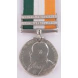 A Kings South Africa medal with 2 bars, 1901/02 to Pte. 3396 A White, Northumberland Fusiliers.