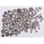 Quantity of British silver coins.
