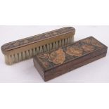 A Tunbridge Ware and rosewood rectangular box, with floral decorated lid,