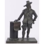 An early 20th century bronze sculpture of Oliver Cromwell, unsigned, height 34cm.