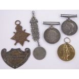 A Trio of First War medals, awarded to M I 6770 Pte. A F Burgess ASC, a British War medal to Dvr.