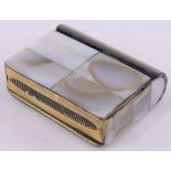 Victorian mother of pearl book shaped vesta case, height 4.8cm.