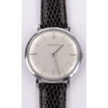 A gent's Jaeger Le Coultre slimline mechanical wristwatch, stainless steel case, case width 33mm,