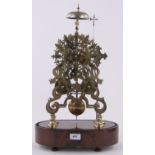 A fine quality Victorian brass skeleton clock,