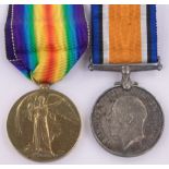 British War medal and Victory medal, to F J Holmwood, 22nd Btn. Tyneside Scottish.