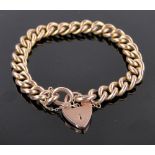 A 9ct gold curb-link bracelet, 13.4g, cased.