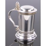 A miniature Swedish silver novelty lidded tankard, marked 830, height 5cm.