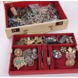 Box of costume jewellery, etc.