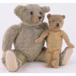 2 Mid 20th century teddybears, largest height 60cm.