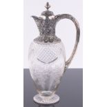 A fine quality Edwardian cut-glass and silver mounted claret jug,