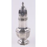 A silver baluster sugar caster, Chester 1909, height 18cm.