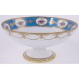 A continental porcelain fruit bowl, with blue and gilt floral decorated frieze, diameter 25.5cm.