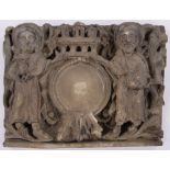 A 19th century composition Byzantine design relief plaque, length 36cm, height 27cm.