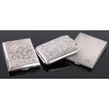 3 Engraved silver matchbook holders.